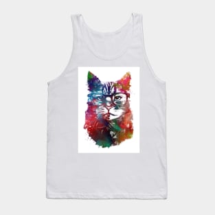 Cat hipster graphic art #cat Tank Top